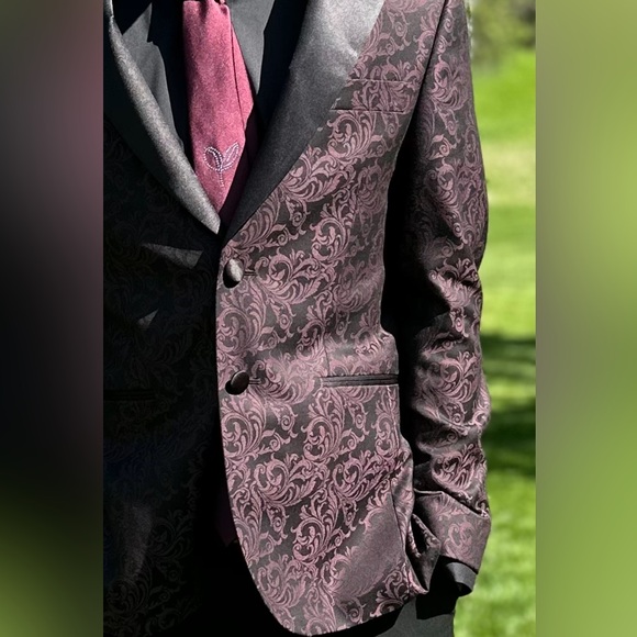 Egara Slim Fit Peak Lapel Dinner Jacket Elegant Blazer 36 Short - Picture 3 of 6